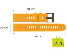 Mobile Origin Lengvai keičiamas Quick Fit dirželis, skirtas Garmin ES1, 20 mm, geltonas