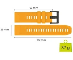 Mobile Origin lengvai keičiamas Quick Fit dirželis, skirtas Garmin ES1, 26 mm, geltonas