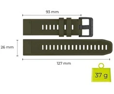 Mobile Origin Lengvai pritvirtinamas Quick Fit dirželis, skirtas Garmin ES1, 26 mm tamsiai žalias