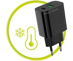 Mobile Origin PD20W laidinis įkroviklis MO12, juodos spalvos 1 USB-A + 1 USB-C