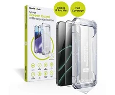 „Mobile Origin“ ekrano apsauga su paprastu uždėjimu, skirta „iPhone 17 Pro Max“.