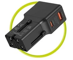 Mobile Origin Travel adapter 25W, EU/US/UK/AU, juodas