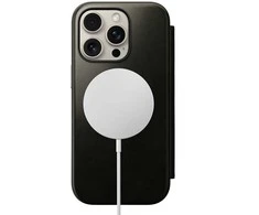 Dėklas Nomad Leather Folio, žalias chrome - iPhone 16 Pro