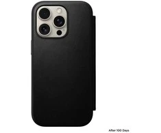 Dėklas Nomad Modern Leather Folio, juodas - iPhone 16 Pro