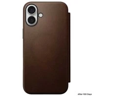 Nomad Modernus odinis dėklas, imbiero spalvos – „iPhone 16 Plus“