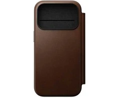 Dėklas Nomad Modern Leather Folio, ruda - iPhone 17 Pro