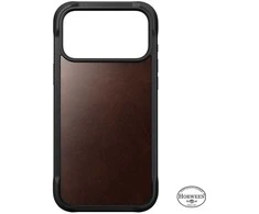 „Nomad“ tvirtas odinis dėklas, kaimiškos rudos spalvos („Horween“) – „iPhone 17 Pro Max“