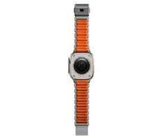 Apyrankė Nomad Stratos Band, natural titanium, ultra oranžinis FKM - AW 45/46/49mm