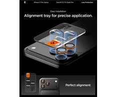 Kamerų apsauga Spigen Glass tR EZ Fit Optik Pro 2 Pack, oranžinis - iPhone 17/16/15/14 Pro / 17/16/15/14 Pro Max