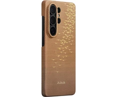 Dėklas Pitaka Edge Case, Auksinis žvilgesys (Aaron Button) - Samsung Galaxy S26 Ultra