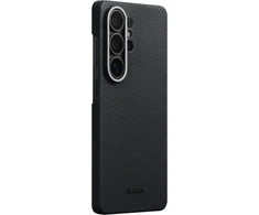 Dėklas Pitaka Edge Case, juodas/pilkas tvilas (Aaron Button) - Samsung Galaxy S26 Ultra