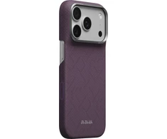 Dėklas PITAKA Edge PTK Weaving-Charoite MagSafe, skirtas iPhone 18 Pro / 17 Pro, violetinis