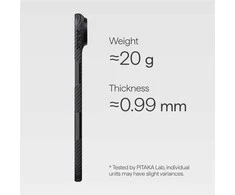 Dėklas Pitaka Ultra-Slim Case, Juodas/Pilkas - iPhone 17