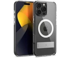 Dėklas Spigen Caseology Capella MagSafe Kickstand, clear baltas sidabrinis - iPhone 16 Pro Max