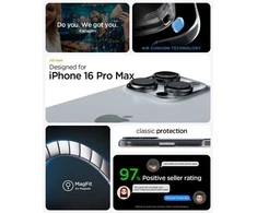 Dėklas Spigen Classic C1 MagSafe, grafito spalvos - iPhone 16 Pro Max