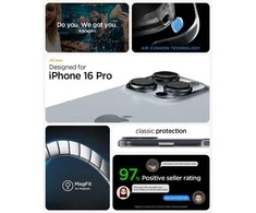 Dėklas Spigen Classic C1 MagSafe, grafito spalvos - iPhone 16 Pro