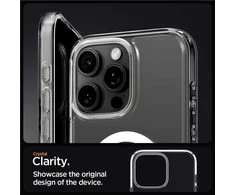 Dėklas „Spigen Crystal Hybrid MagSafe“, baltos spalvos – „iPhone 16 Pro Max“