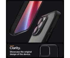 Dėklas Spigen Crystal Hybrid, matte juodas - iPhone 16 Pro Max