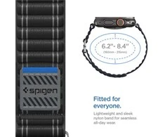 Spigen Fabric Band (hook-and-loop), juodas - Apple Watch 49mm/46mm/45mm/44mm
