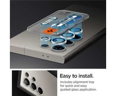 Spigen Glass tR EZ Fit Optik Pro 2 Pack, pilka - Samsung Galaxy S24 Ultra