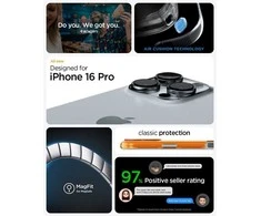 Dėklas Spigen Klasikinis C1 MagSafe, mandarinų spalvos - iPhone 16 Pro