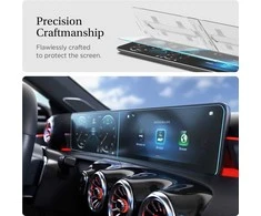 „Spigen Mercedes Benz Glass tR EZ Fit“ apsauginių ekrano plėvelių nuo akinimo, 2 vnt. pakuotėje – A klasės 2021/2020 m. automobiliui.