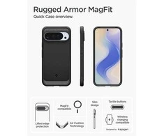 Dėklas Spigen Rugged Armor Mag Magsafe Google Pixel 10 Pro XL matte juodas