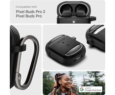 Spigen Rugged Armor apsauginis dėklas, skirtas Google Pixel Buds Pro 2, juodos spalvos