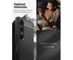 „Spigen Rugged Armor“ dėklas, skirtas „Sony Xperia 1 VII“ - matinis juodas