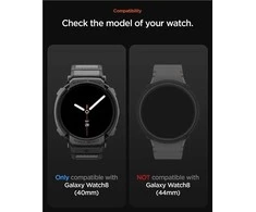 „Spigen Rugged Armor Pro“, matinis juodas - „Galaxy Watch 8“ (40 mm)