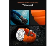„Spigen“ silikoninė apyrankė, oranžinė - „Samsung Galaxy Watch 8“ 46 mm/44 mm/40 mm
