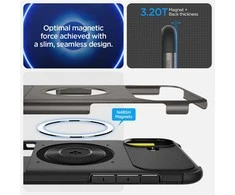 Dėklas Spigen Slim Armor MagSafe, gunmetal - iPhone 16