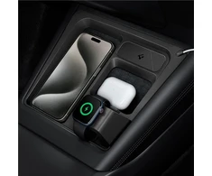 Spigen Tesla 3 viename belaidžio įkrovimo laikiklis, juodas - Tesla Model 3 2024