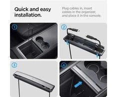 Spigen Tesla kabelių organizavimo stotelė, juoda - Tesla Model Y/3