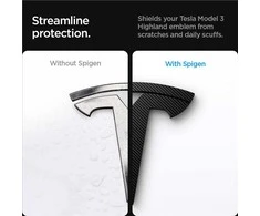 Spigen Tesla priekinės emblemos pilnas dangtelis, anglies pluoštas - Tesla Model 3 2024