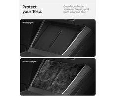 Spigen Tesla Wireless Charging Pad Cover, juodas - Tesla modelis Y 2025