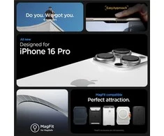 Dėklas Spigen Thin Fit T MagSafe, skaidrus baltas - iPhone 16 Pro