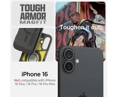 Dėklas Spigen Tough Armor MagSafe, frost juodas - iPhone 16