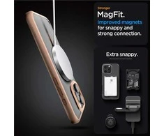 Dėklas Spigen Ultra Hybrid MagSafe, rožinio titano spalvos - iPhone 16 Pro Max