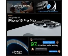 Dėklas Spigen „Ultra Hybrid MagSafe“, šerkšno rožinės spalvos titano spalvos – „iPhone 16 Pro Max“