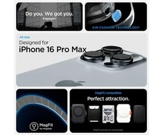 Dėklas „Spigen Ultra Hybrid MagSafe“, „Zero One“ baltos – „iPhone 16 Pro Max“