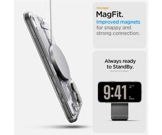 Dėklas „Spigen Ultra Hybrid MagSafe“, „Zero One“ baltos – „iPhone 16 Pro Max“