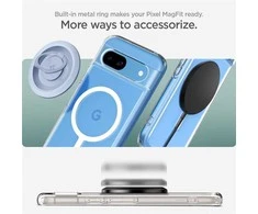 Dėklas Spigen Itin hibridinis „OneTap“ metalinis žiedas „MagSafe“, baltas - „Google Pixel 8a“