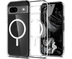 Dėklas Spigen Itin hibridinis „OneTap“ metalinis žiedas „MagSafe“, baltas - „Google Pixel 8a“