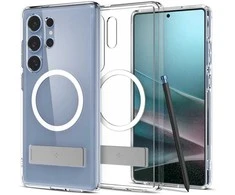 Dėklas Spigen Ultra Hybrid S MagSafe, skaidrus baltas - Samsung Galaxy S25 Ultra