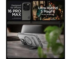 Dėklas Spigen „Ultra Hybrid S MagSafe“, šerkšno pilka - „iPhone 16 Pro Max“