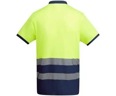 Roly Gerai matomi trumpomis rankovėmis polo marškiniai ATRIO Tamsiai mėlyna / fluorescencinė geltona