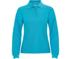 Roly Ilgarankoviai polo marškinėliai su briaunota apykakle ESTRELLA WOMAN L/S Turkis