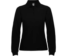 Roly Ilgarankoviai polo marškiniai su briaunota apykakle ESTRELLA WOMAN L/S Juoda