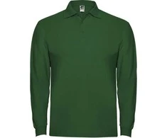 Roly Ilgarankoviai polo marškiniai su briaunuota apykakle ESTRELLA L/S Butelis žalias